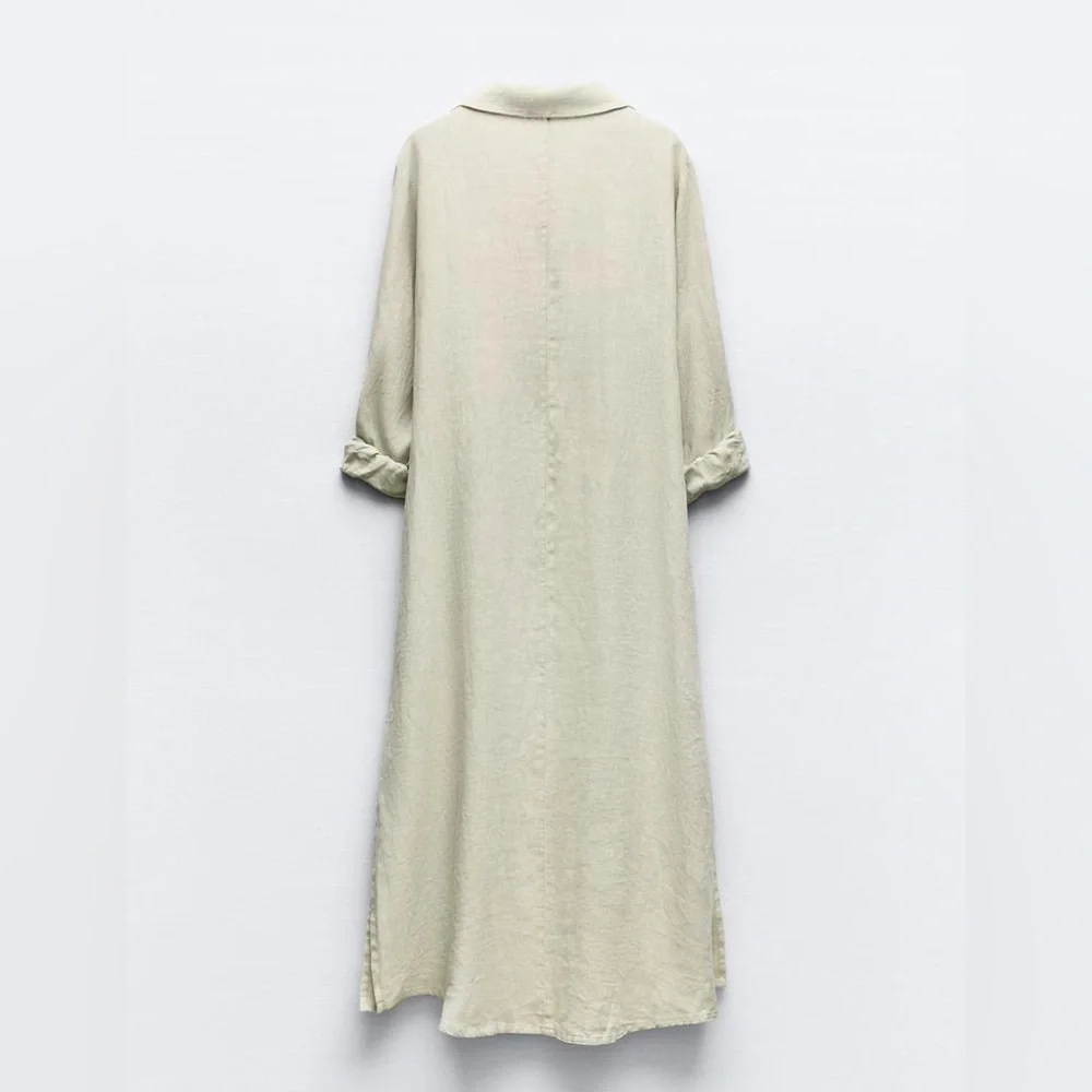 NWOT ZARA TUNIC LINEN DRESS SIZE S OVERSIZED - Picture 7 of 17